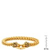 Steeltime Men's stainless steel wheat chain tiger's head hinged clasp bracelet. Color Options: Silver, Gold - 3 of 4