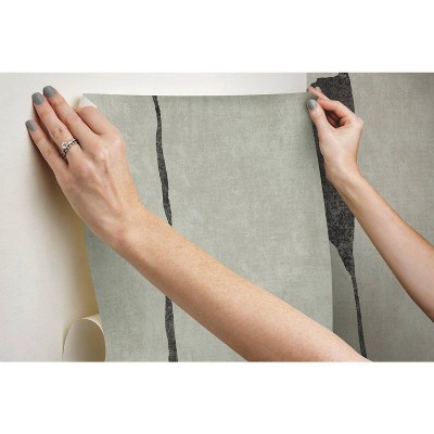 Taupe and Black Abstract Peel and Stick Wallpaper Panels