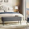 47.7'' Mid-century Modern Upholstered Storage Bench with Solid Wood Legs - 4 of 4