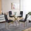 Set of 4 Modern High Back Dining Chairs with Metal Legs and PU Seats,Armless Design for Kitchen or Dining Room-The Pop Home - 2 of 4