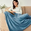 Aoibox Extra Large Fleece Throw Blanket, Super Soft & Warm Waffle Textured Cozy Fuzzy Lightweight for Couch Sofa Bed in Slate Blue - 3 of 4