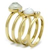 Slickblue Single-Tone IP Gold Stainless Steel Women's Ring with White Synthetic Glass, Size 5-10 - 4 of 4