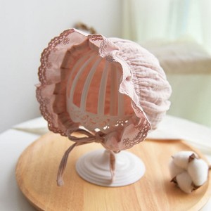 MyKids-USA Baby Solid Color Ruffle Design Sunshade Princess Bucket Hats - 1 of 1