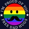Design By Humans Free Dad Hugs Pride By KangThien T-Shirt - Navy - 2X Large - 2 of 2