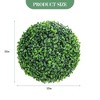 2 Pcs Artificial Plant Topiary Balls Outdoor, 15 in Faux Boxwood Balls Fake Green Plants Decorative Spheres for Front Porch Patio Garden Home Wedding - 4 of 4
