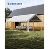 12x20 Ft Carport,Car Port with 200g PE Tarp,Roll-Up Doors,and 4 Windows,for Full-Size Pickups,Bass Boats,Tractors,and SUVs,White - 2 of 4