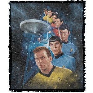 Star Trek Among The Stars Blanket 50"x60" Woven Tapestry - 1 of 4