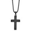 Black Bow Jewelry Men's Black Plated Stainless Steel Brushed Cross Necklace, 24 Inch - 2 of 4