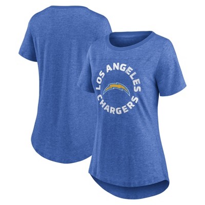 Nfl Los Angeles Chargers Women's Weak Side Blitz Marled Left Chest Short  Sleeve T-shirt : Target