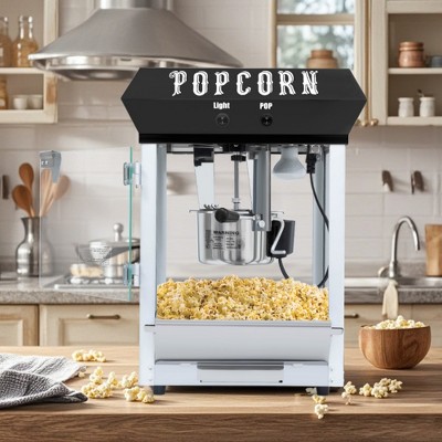 FONTOI 4/6/8/12/16 OZ Popcorn Machine Popcorn Maker with Stainless Steel Kettle Commercial Popcorn Maker with Scoop Oil Spoon and Popcorn Cups