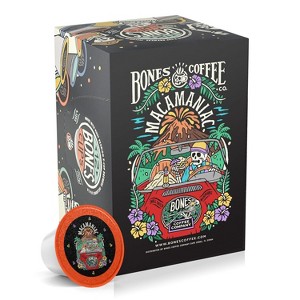 Bones Coffee Macamaniac Macadamia and Coconut Flavor 12ct Single-Serve Bones Cups Coffee Pods Compatible with Keurig Coffee Maker - 1 of 3