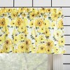 Sunflower Print Semi Sheer Rod Pocket Kitchen Curtain Valance and Tiers Set Yellow - No. 918 - 2 of 4