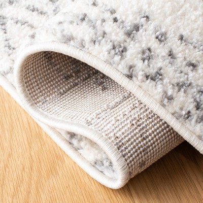 Ivory and Gray Hand-Knotted Geometric Area Rug