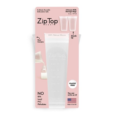 Zip Top Breast Milk Storage Bag - 2pk