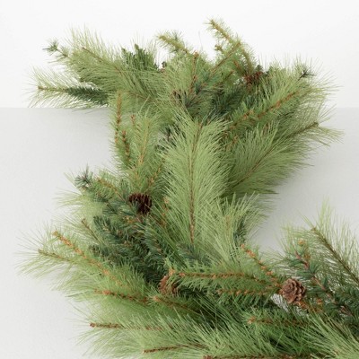 5'L Sullivans Lush Green Mixed Pine Garland, Green Christmas Garland
