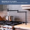 WOWOW  Deck Mounted Pot Filler with Double Handle and Joint Swing Arm in Brushed Nickel - 3 of 4
