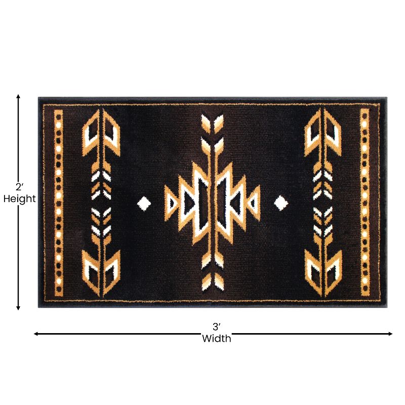 Emma and Oliver Olefin Accent Rug with Southwestern Geometric Arrow Design and Natural Jute Backing, 4 of 7