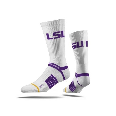 Ncaa Lsu Tigers Premium Knit Crew Socks - White : Target