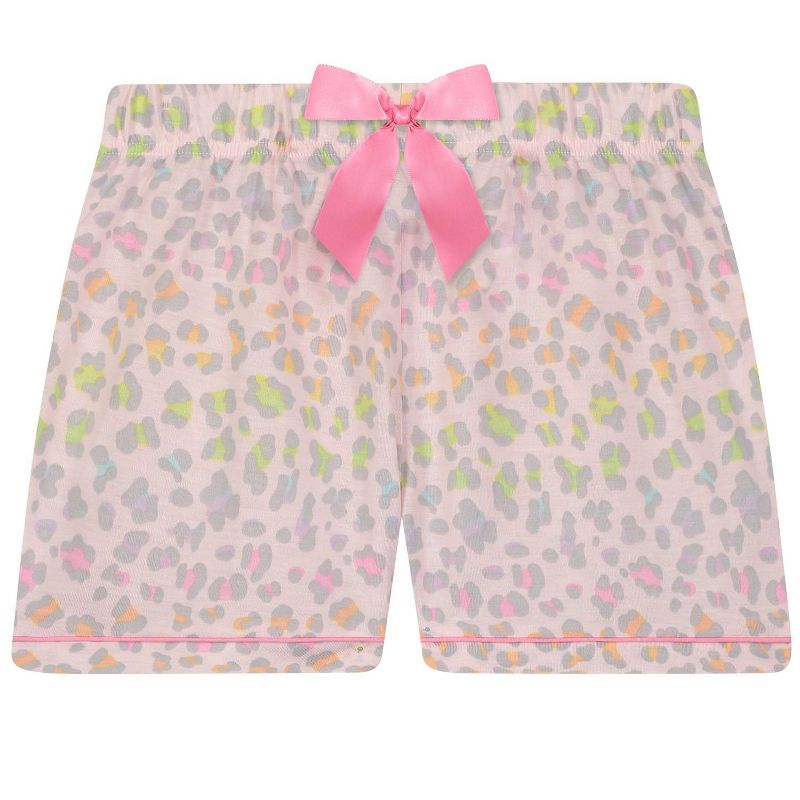 Sleep On It Girls Pastel Leopard 2-Piece Coat Pajama Sleep Set With Matching Scrunchie - Pink, L(14/16), 6 of 8