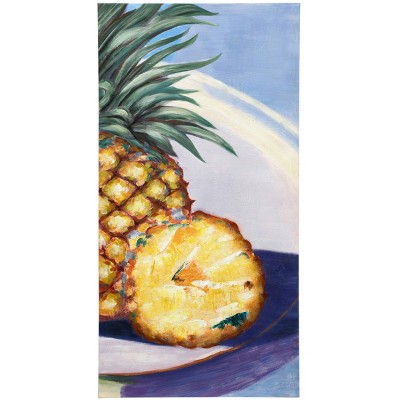 Pineapple Poolside Hand Painting on Stretched Canvas - StyleCraft