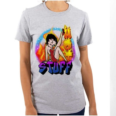 Betty Boop Air Brushed Hot Stuff Womens Graphic T Shirt Tees Brisco Brands