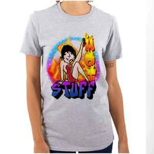 Betty Boop Air Brushed Hot Stuff Womens Graphic T Shirt Tees Brisco Brands - 1 of 2