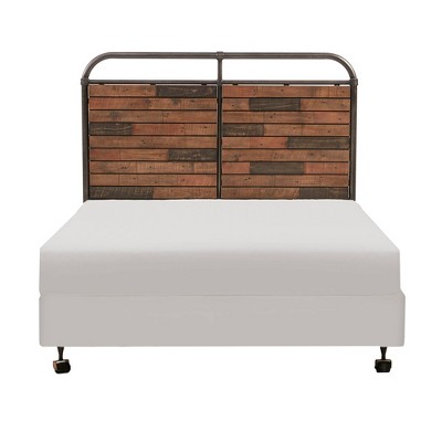 Queen Renu Headboard Light Brown/Gun Metal