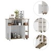 NicBex Mobile Kitchen Island Cart Morden Kitchen Carts on Wheels with Storage, 4 Storage Shelves and 1 Cabinet for Kitchen, White - 3 of 4