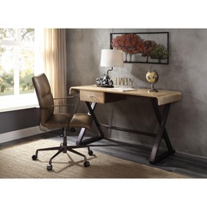 NicBex Home Office Desk 36" Modern Writing Desk with 2 Drawers with Metal Slides, Chrome Wooden Desktop and Metal Legs for Office, Study - 1 of 4