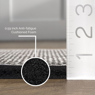 Light Grey Braided Anti-Fatigue Kitchen Mat, 20" x 42", PVC and Polyester