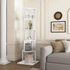 TiramisuBest 40" Home Executive Desk and Upholstered Chair Set with Bookshelf – Espresso - 2 of 4