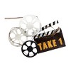 Metal Film Reels Wall Decor Black - Olivia & May: Vintage Iron Sculpture, 'TAKE 1' Typography - image 3 of 4