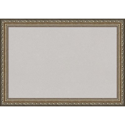 Parisian Silver Ornate Wood Framed Grey Corkboard