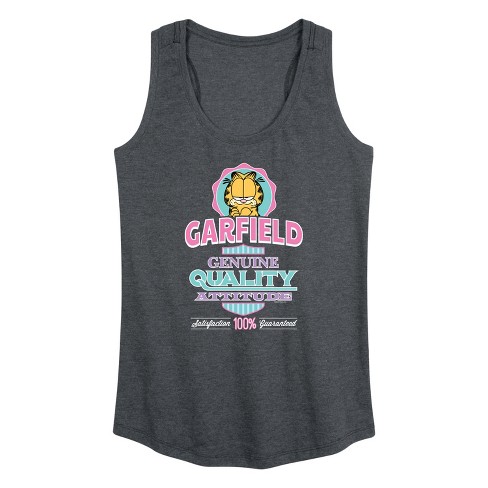 Women's Garfield Genuine Attitude Graphic Racerback Tank - Heather ...