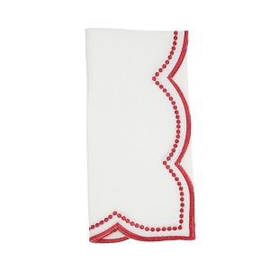 Saro Lifestyle Embroidered Polka Dot Napkin w/ Scallop Edge (Set of 4) - 1 of 4