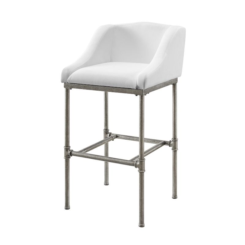 Dillon Metal Barstool Textured Silver/White - Hillsdale Furniture, 6 of 14