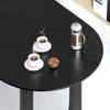 Lirago 30"H Oval Wood Double Pedestal Dining Table Seats 6, 67*33.5 Black - 4 of 4