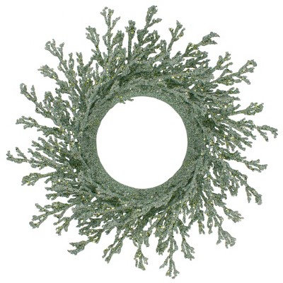 Northlight 20" Green Glittered Artificial Coral Christmas  Wreath