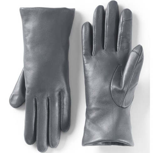 Lands' End Women's Ez Touch Screen Cashmere Lined Leather Gloves ...
