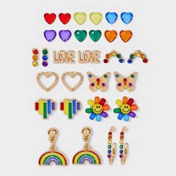 Kids' 15pk Rainbow Earring Set - art class™