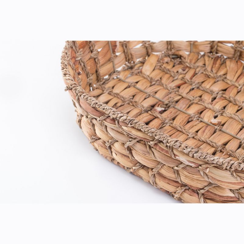 Vintiquewise Seagrass Fruit Bread Basket Tray with Handles, 4 of 7
