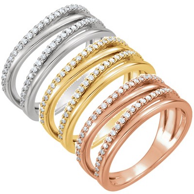 Pompeii3 1/4ct Diamond Multirow Ring Available in 14k White, Yellow or Rose Gold