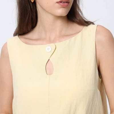 Женские платья A New Day Women's Button Mini A-Line Dress - A New Day™ Light Yellow M — фото 5