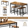 Hooseng 4-Person Small Space Family 5pcss Dinig Table Set, Kitchen Pub Table Set, Farmhouse Style 5pcs Dining Room Table Set - 3 of 4