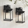 John Timberland Jubliee 13" High Modern Outdoor Wall Light Fixture Mount Porch House Exterior Set of 2 Weatherproof Black Metal Clear Glass Shade - 2 of 4