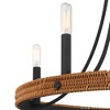 Franklin Iron Works Navarro Black Wagon Wheel Chandelier 24 1/2" Wide Farmhouse Rustic Wood Ring 5-Light Fixture for Dining Room - 3 of 4