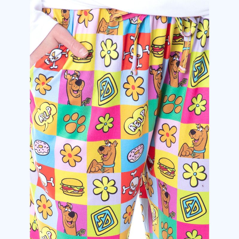 Scooby-Doo Womens' Relp Paw Print Square Icons Sleep Pajama Pants Multicolored, 4 of 5