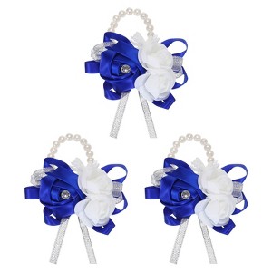 Unique Bargains Decorative Wedding Prom Party Artificial Rose Wrist Corsages - 1 of 3