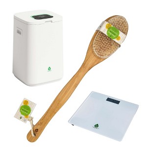 Bathroom Essential Set: Luxury Towel Warmer Bucket, Digital Scale, and Bamboo Bath Body Brush - 1 of 4