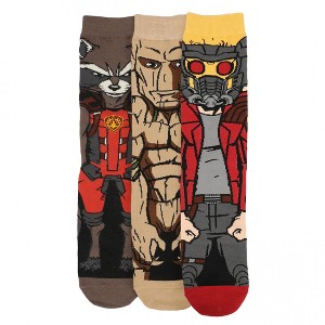 Adult Guardians of The Galaxy 360 Character 3-Pair Pack of Crew Socks - 1 of 4